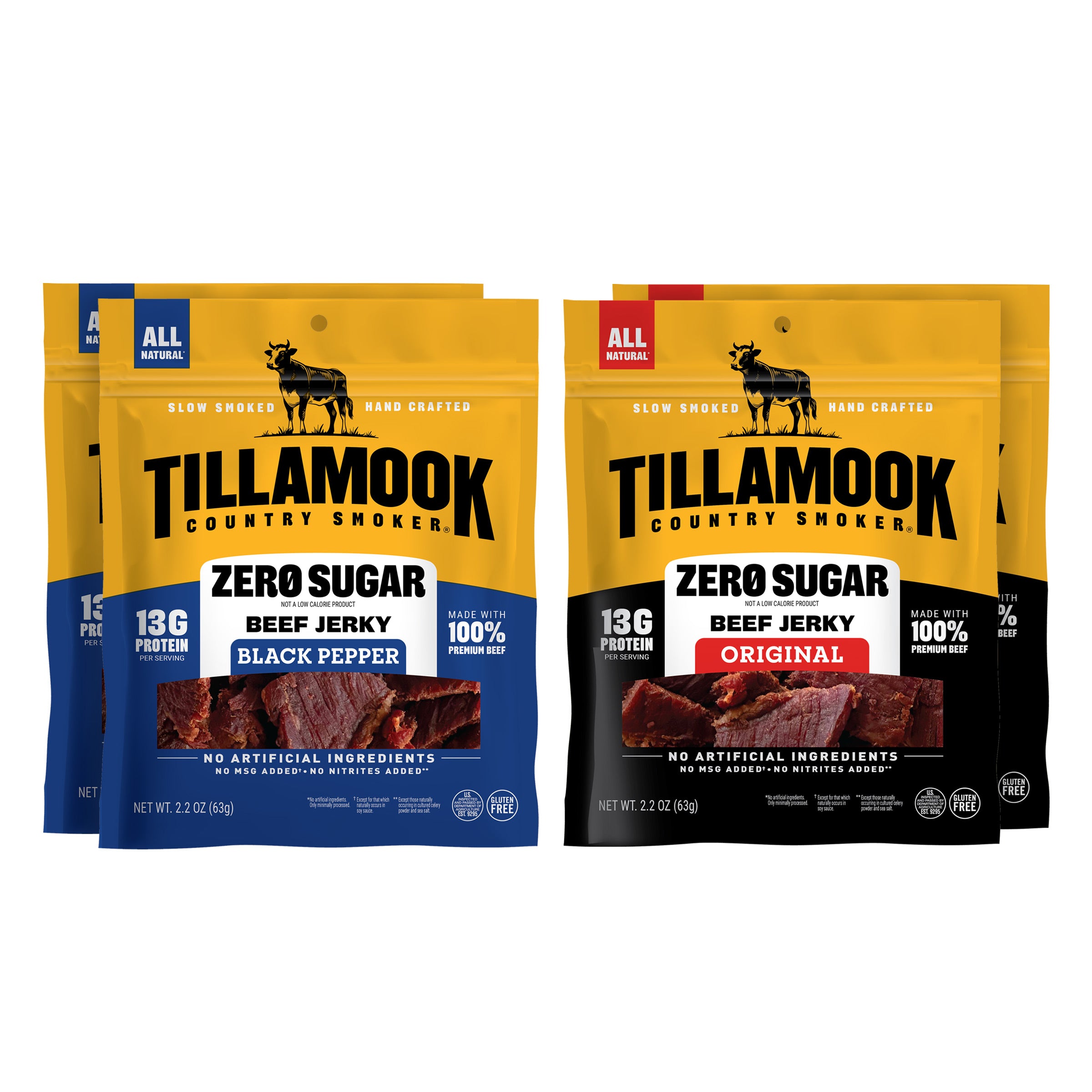 Zero Sugar Beef Jerky Bundle | Original & Black Pepper - Variety 4-Pack