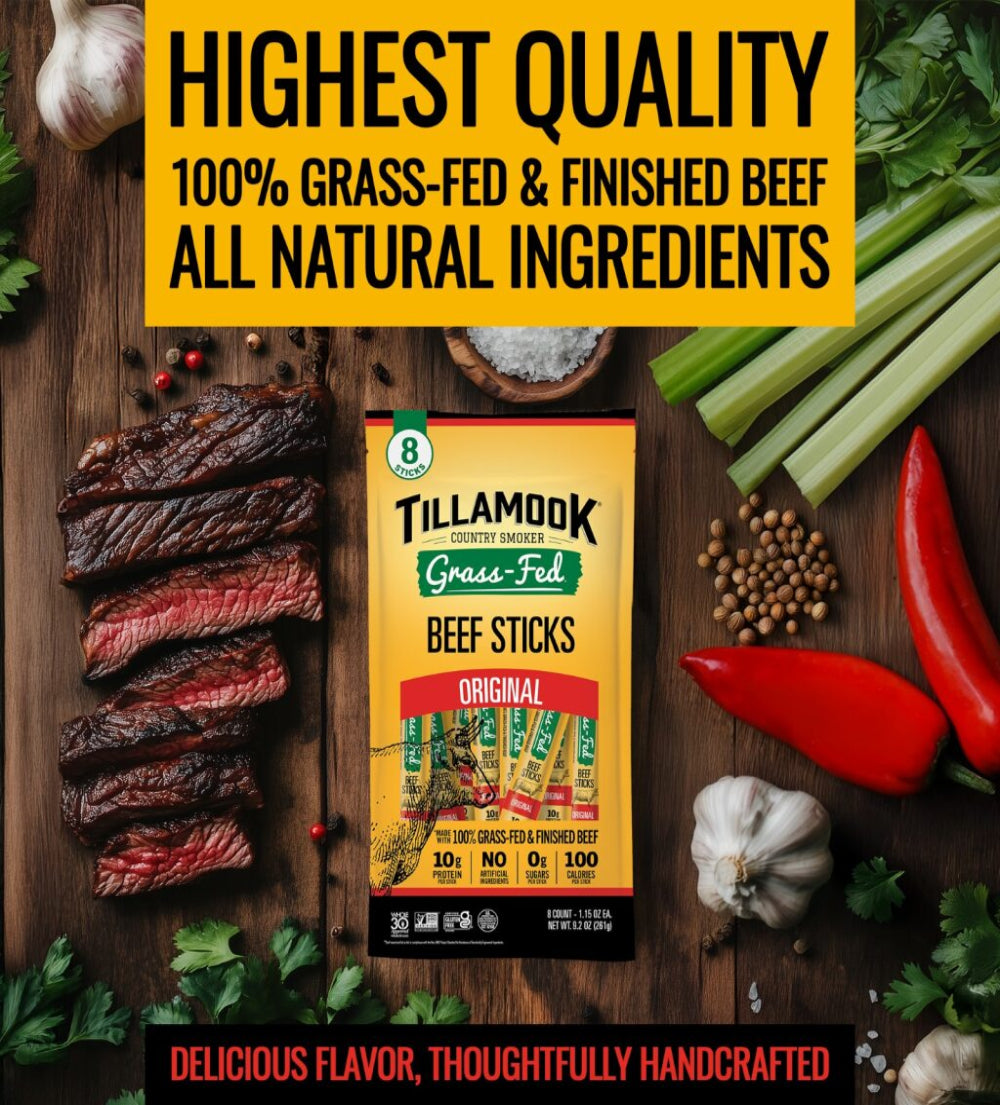 Zero Sugar Meat Sticks | Grass-Fed Original Multipack