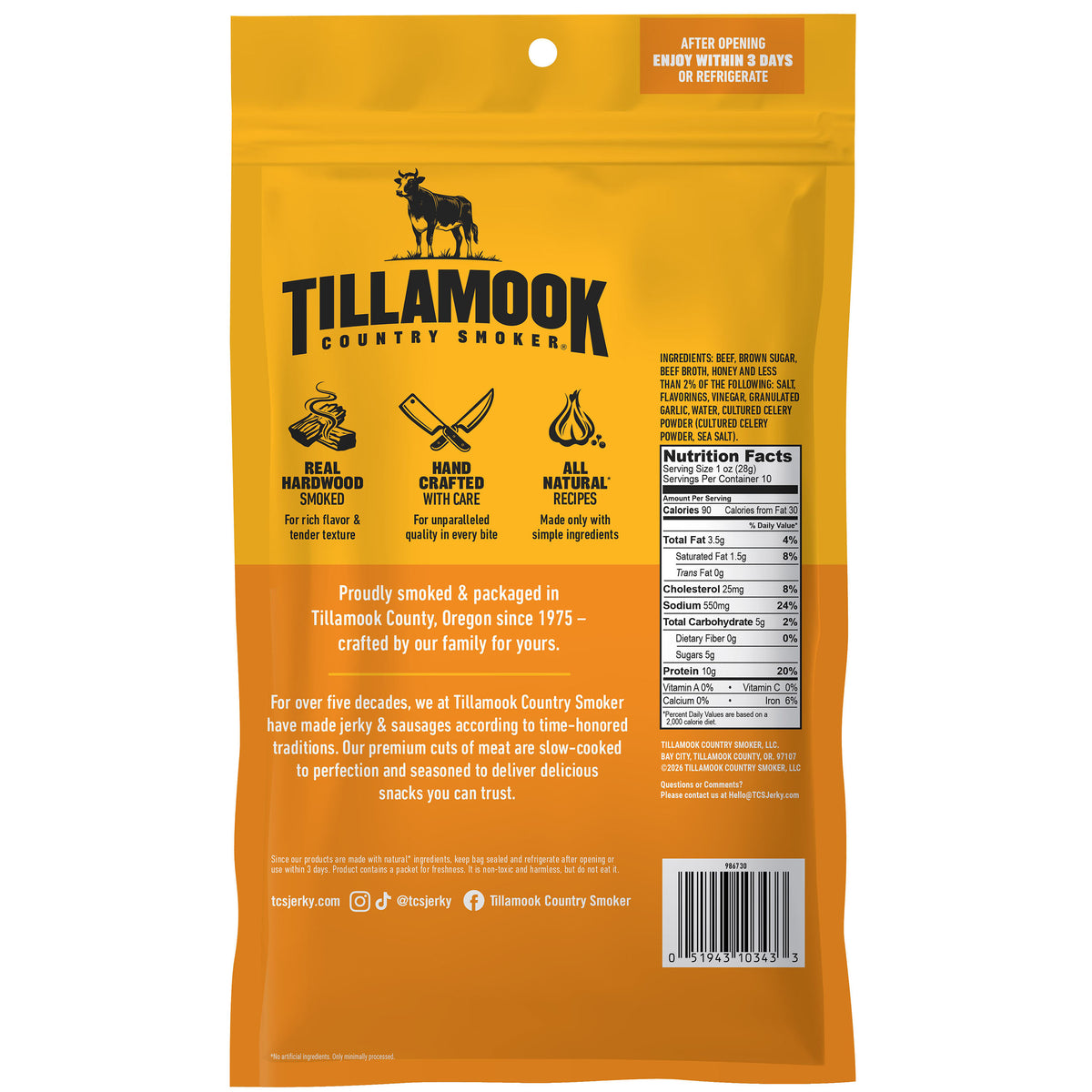Simply Crafted Beef Jerky | Honey Glazed