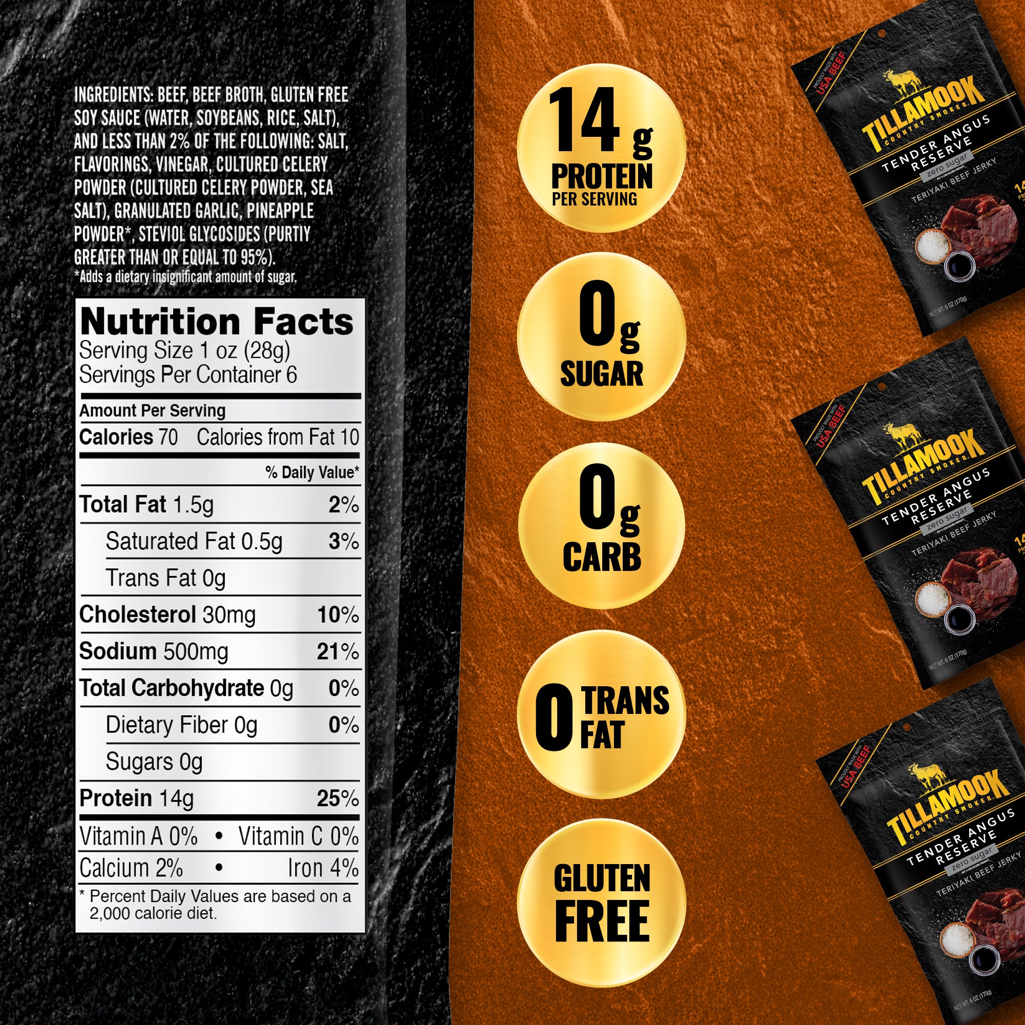 Tender Angus Reserve Beef Jerky | Teriyaki