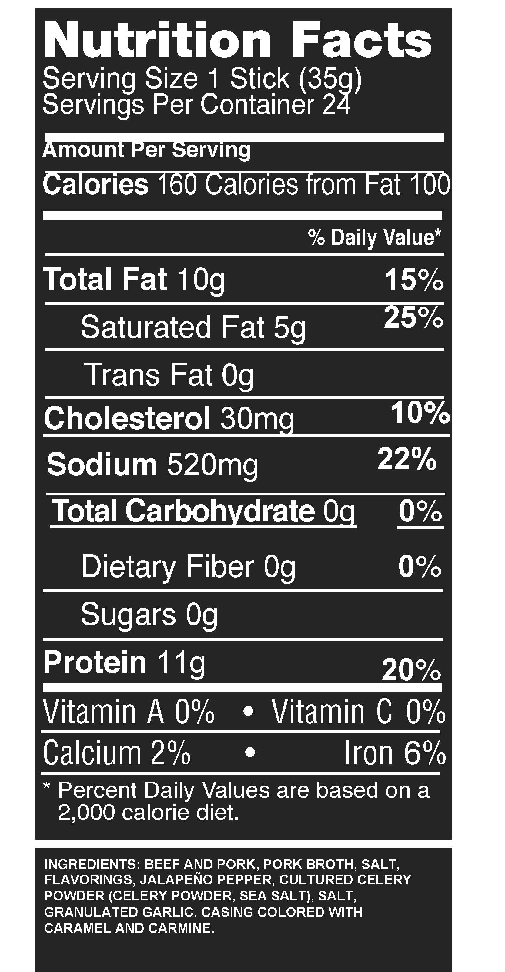 Zero Sugar Meat Sticks | Spicy Jalapeño