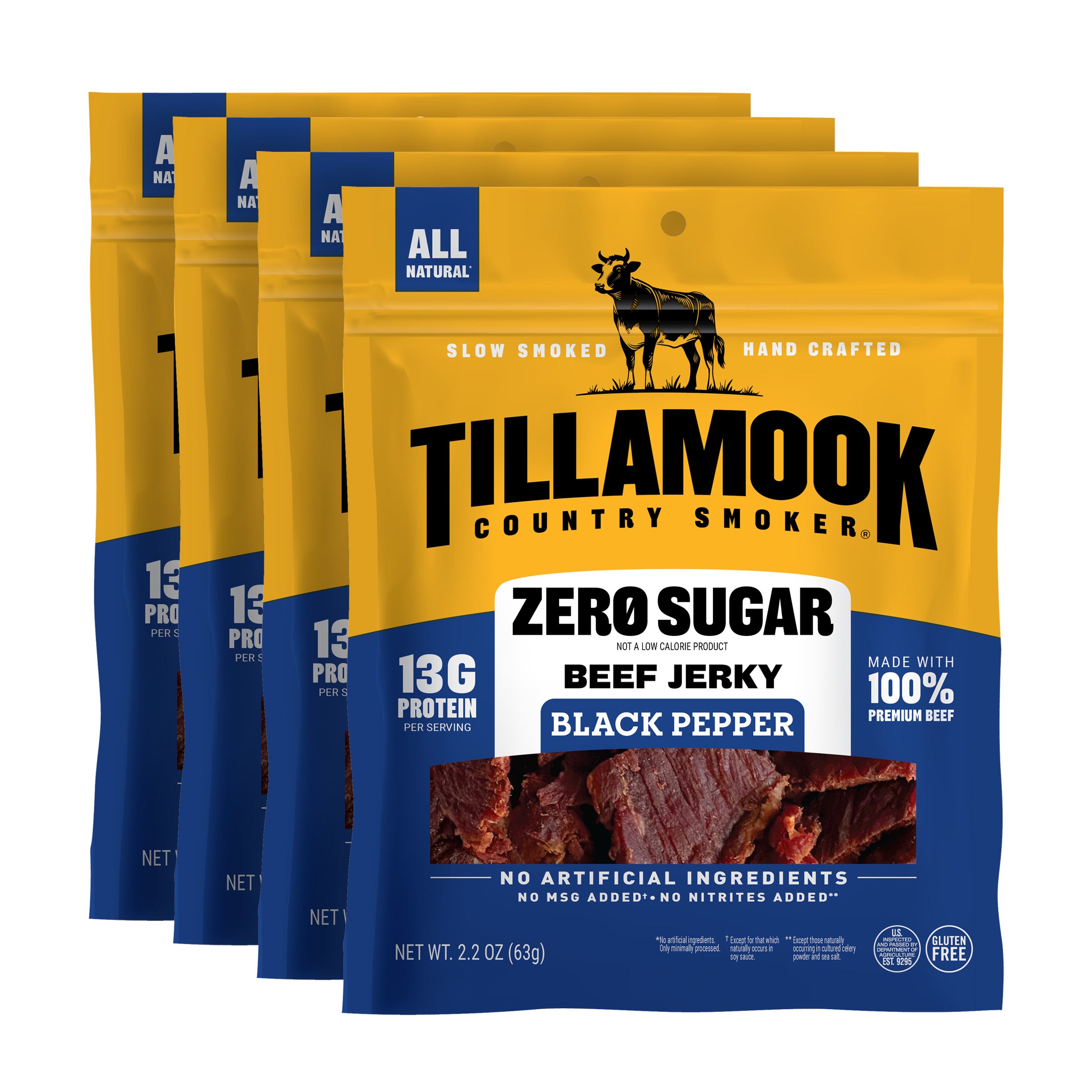 Zero Sugar Beef Jerky Bundle | Black Pepper 4-Pack