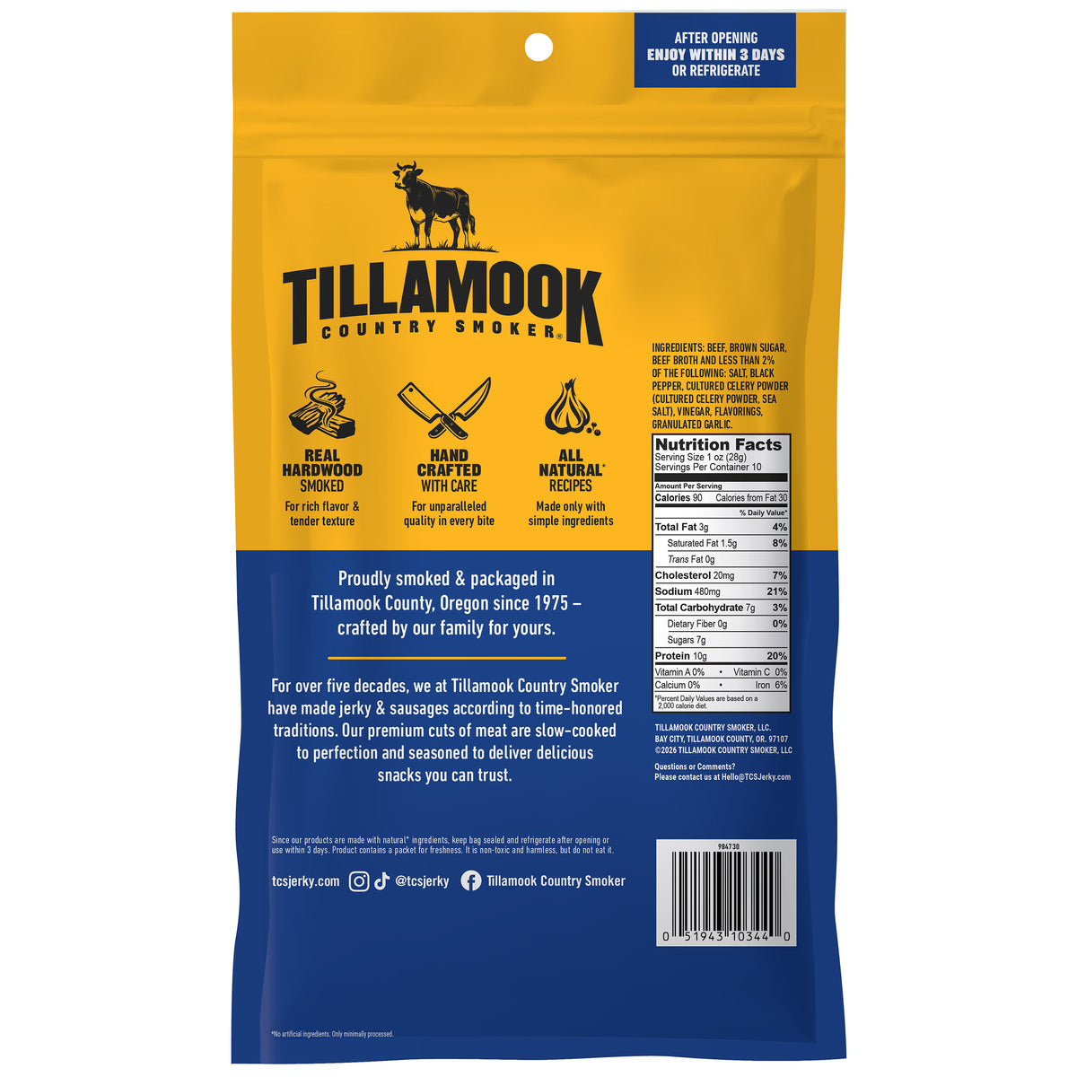 Simply Crafted Beef Jerky | Sea Salt & Pepper