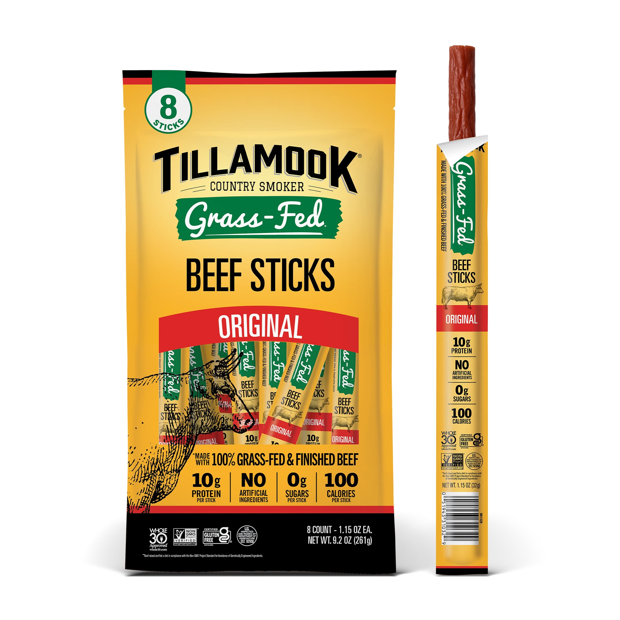 Zero Sugar Meat Sticks | Grass-Fed Original Multipack