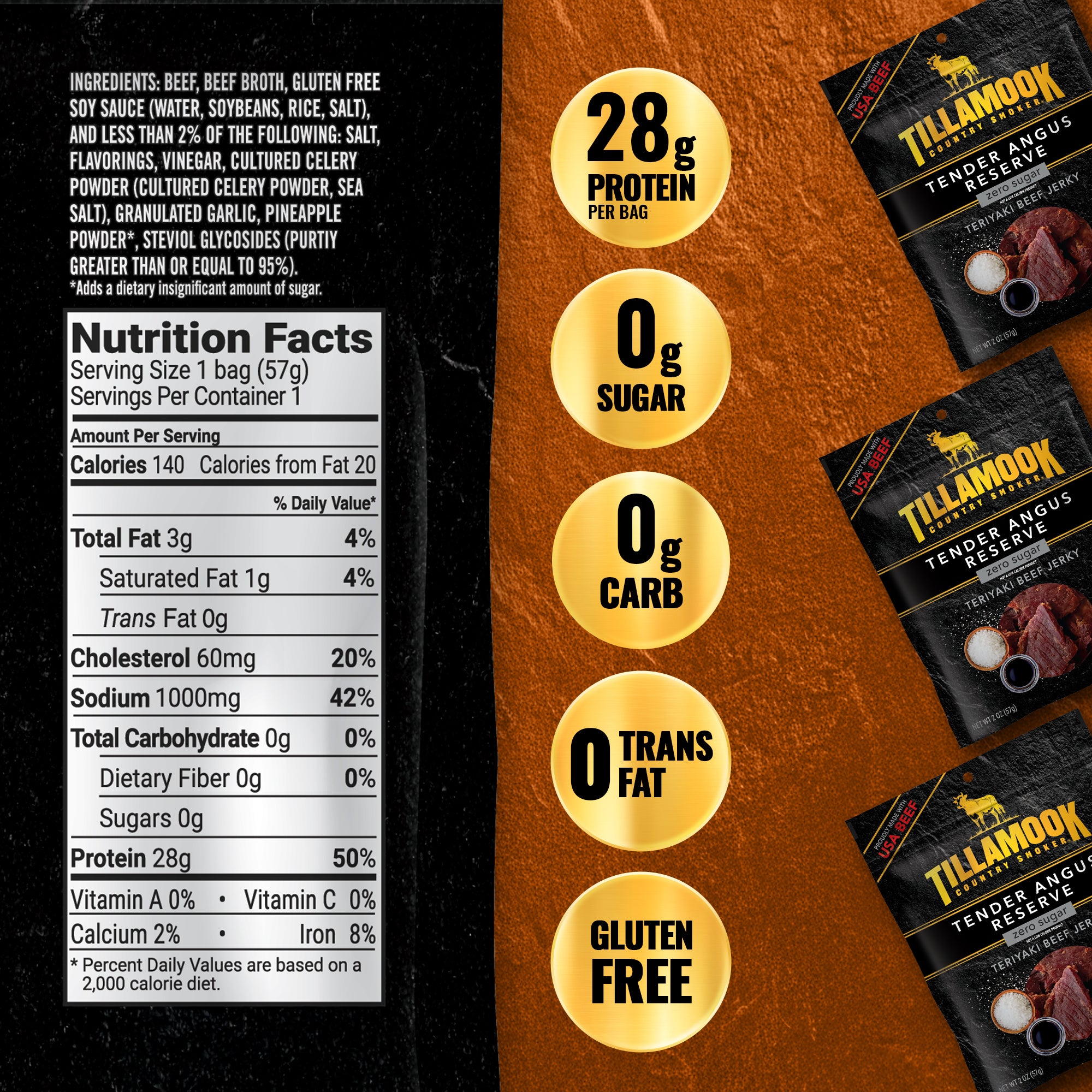 Tender Angus Reserve Beef Jerky | Teriyaki