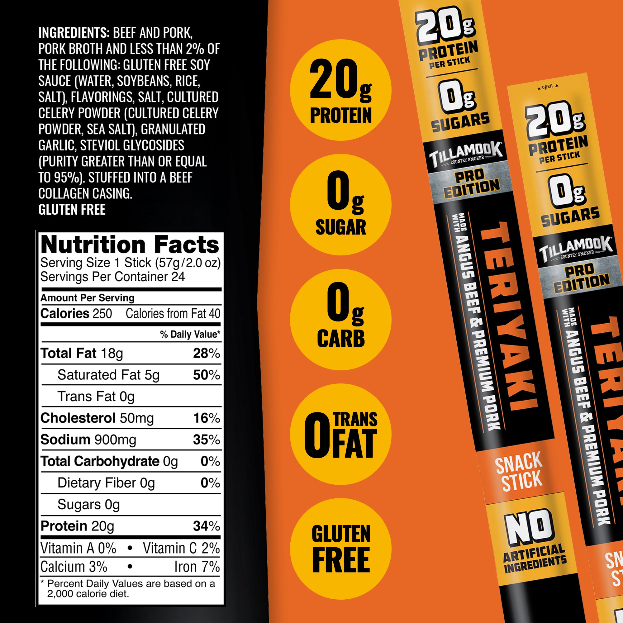 Zero Sugar Meat Sticks | PRO Edition Teriyaki